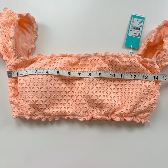 Seafolly Havana Cold Shoulder Bandeau Top Size US 10 Peach Resort Vacation Beach - Picture 9 of 10